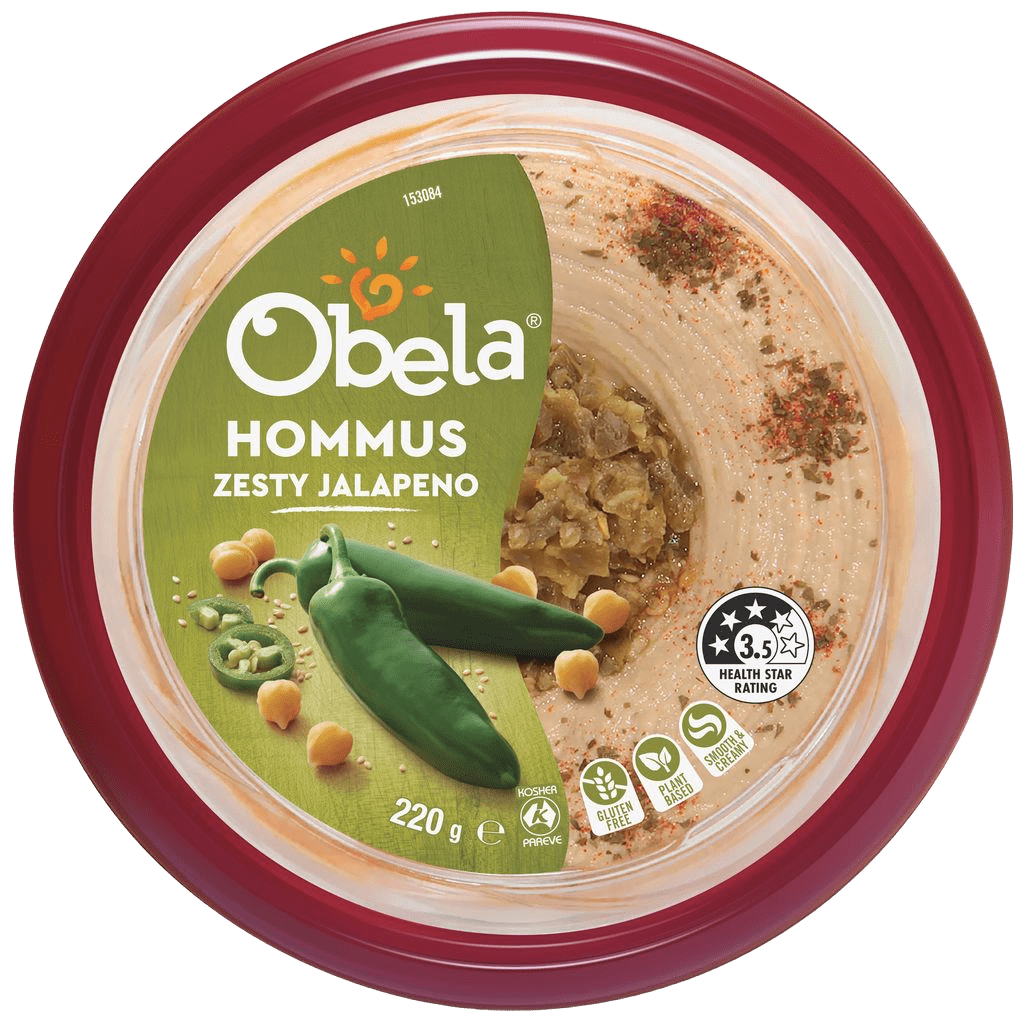 Obela Hommus Garnished Zesty Jalapeno 220g